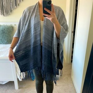 Detailed Gradient Ruana/Shawl
